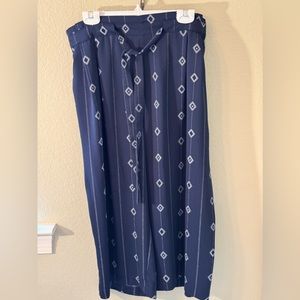 DR2 Daniel Rainn cropped wide leg pants with pockets-Navy blue
